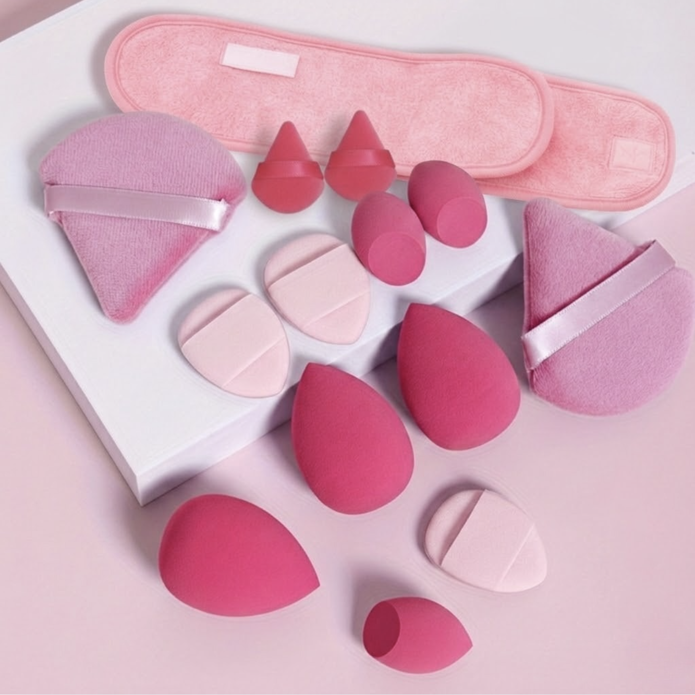 16-Piece Makeup Sponge and Adjustable Headband Set