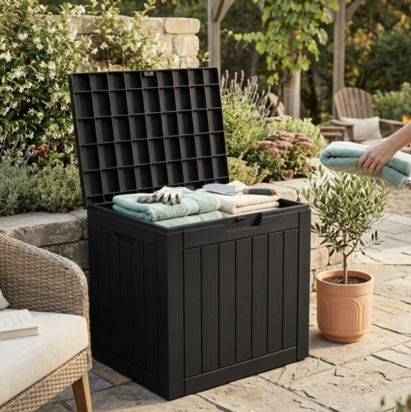115L Multifunctional Outdoor Patio Storage Box