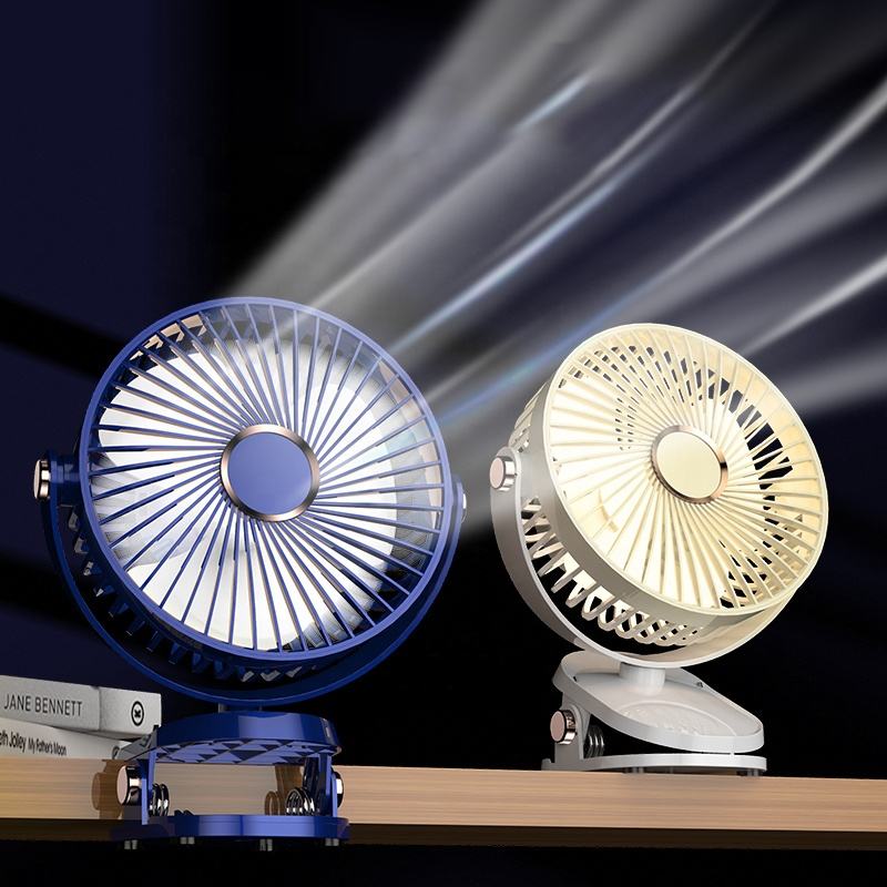 Rechargeable USB-C 2-in-1 Clip on Fan with Night Light