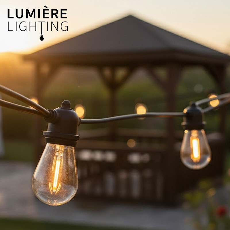 10m Solar LED Vintage Festoon Outdoor Bulb String Light