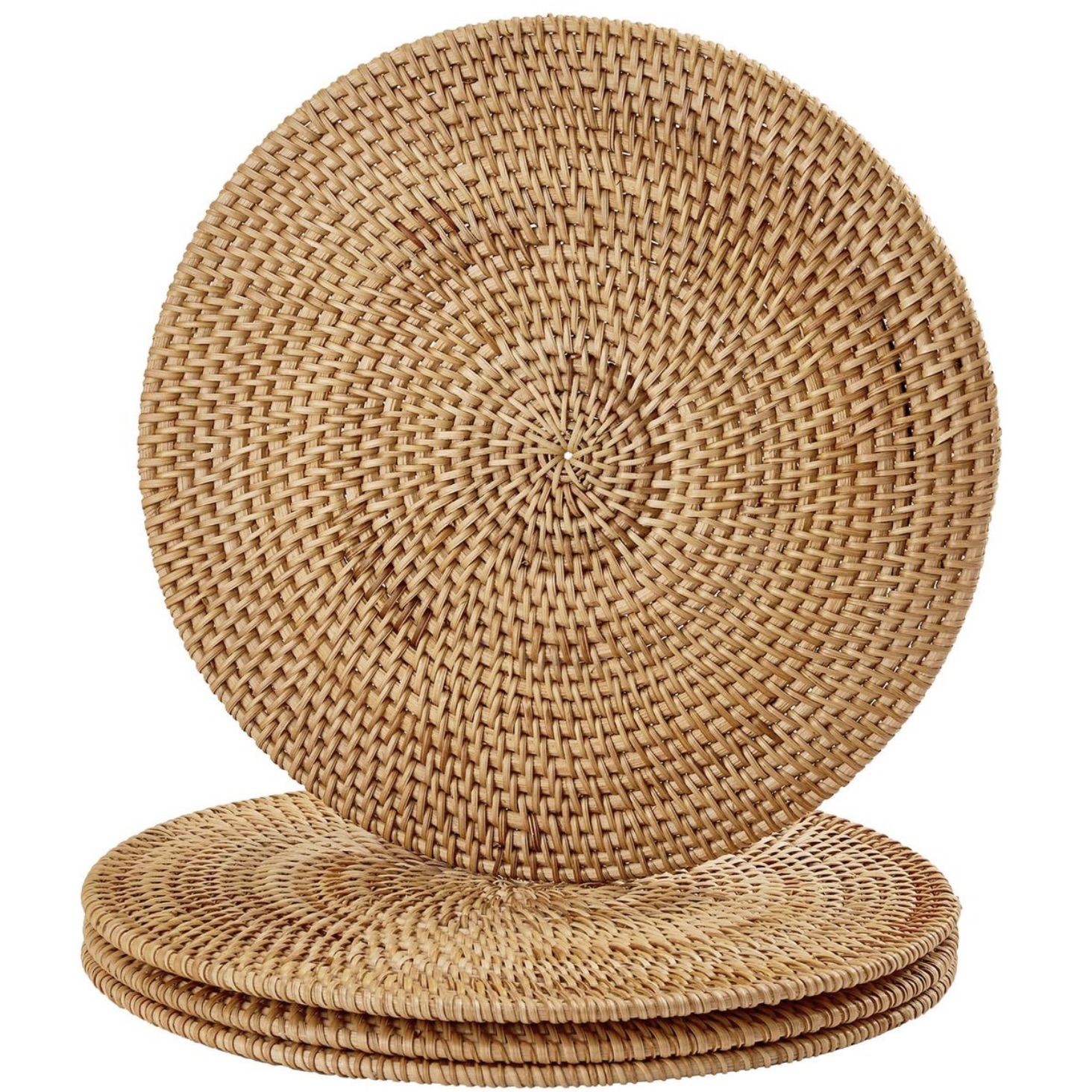 4-Piece Handwoven Rattan Placemat Set