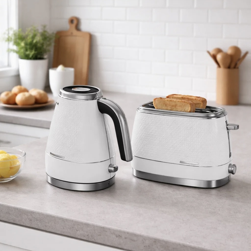 Chrome Toaster and Kettle Set