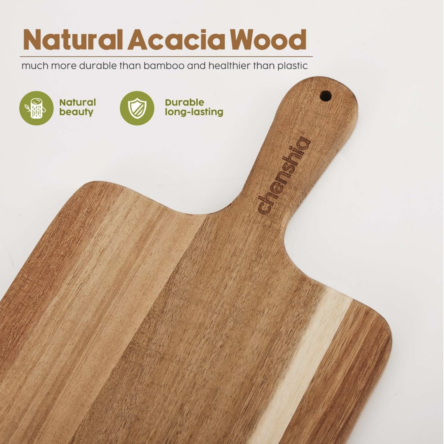 38% off on Acacia Wood Board with Handle | OneDayOnly