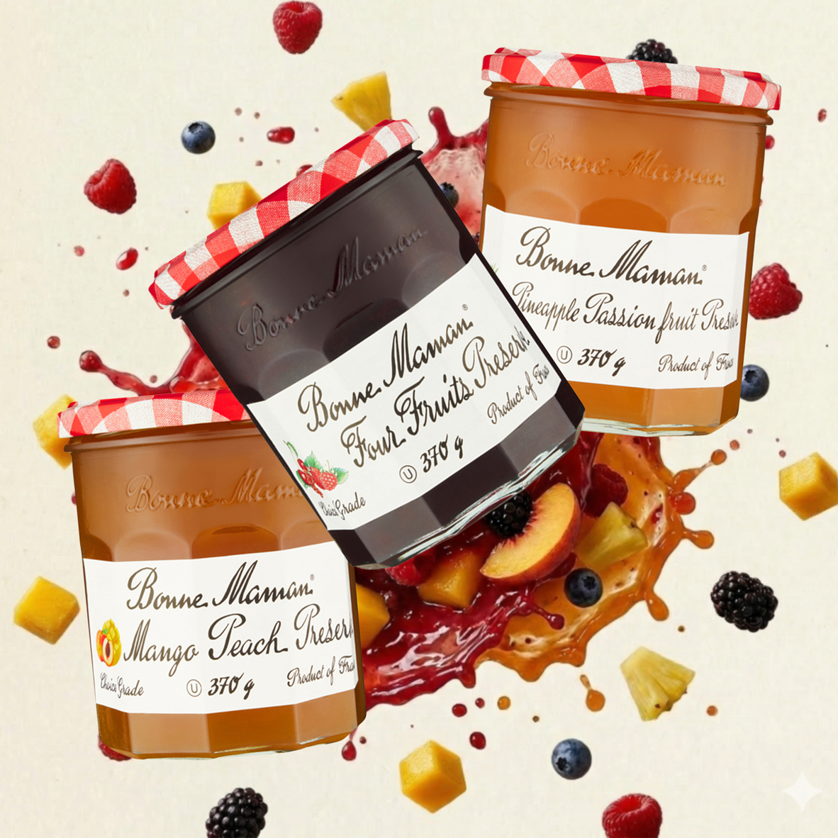 3x 370g French Preserve Jams