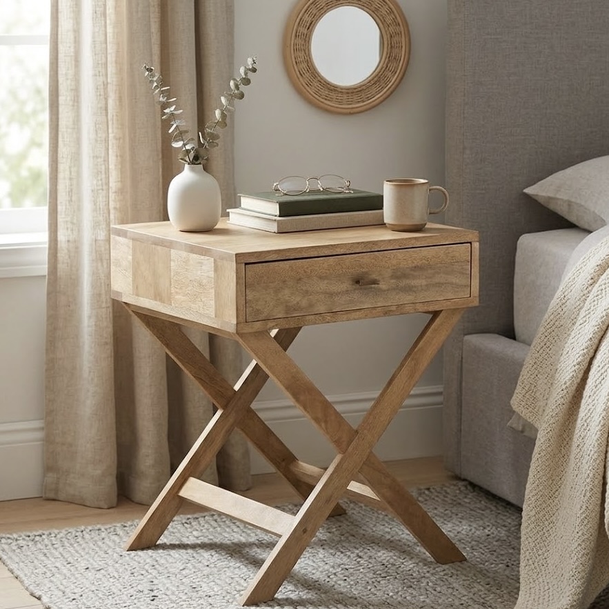 Single Drawer Palma Mango Wood Pedestal