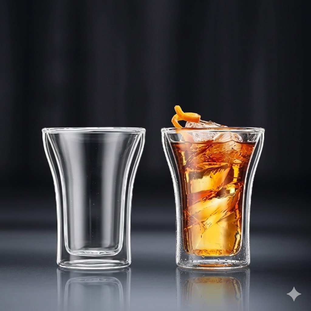 2x 250ml Assam Double Walled Glasses