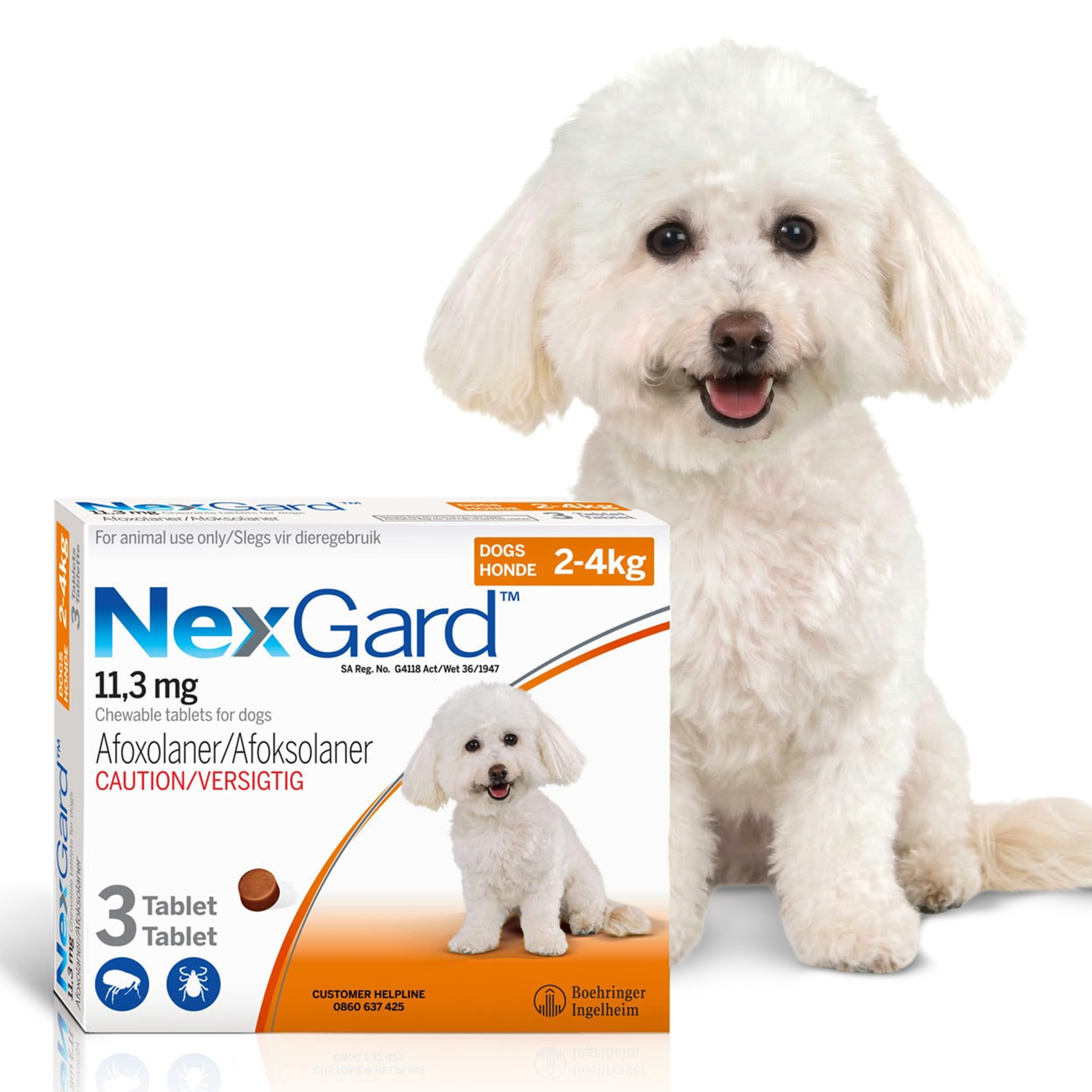 2-4kg Tick & Flea Chewable Tablets (3's)