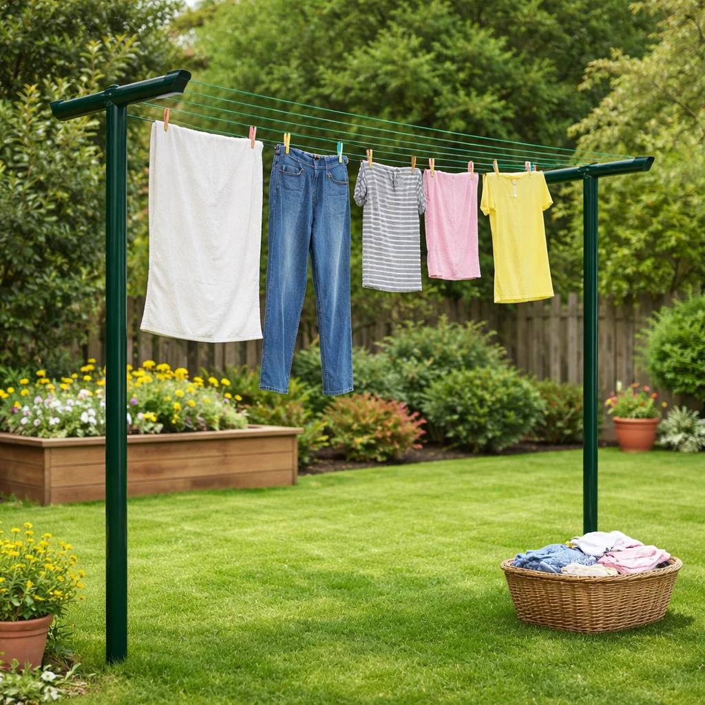 41m Green T-Post Washline