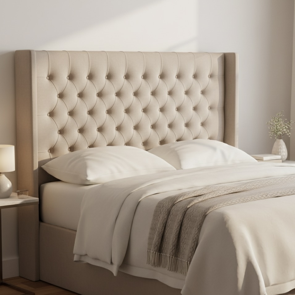 Diamante Velvet Paneled Tufted Headboard