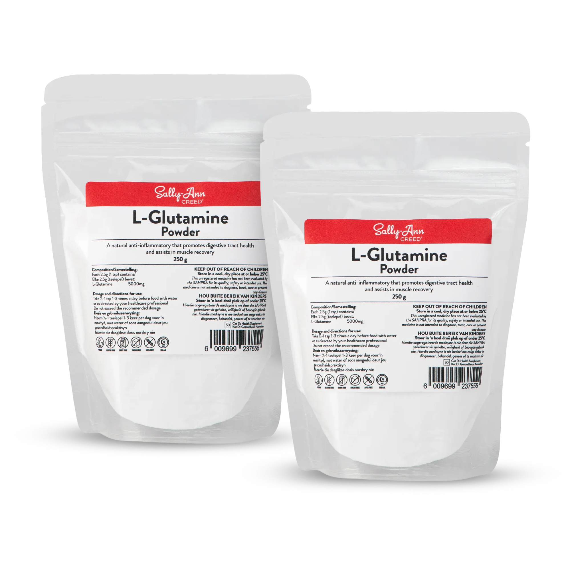 2x 250g L-Glutamine Powders