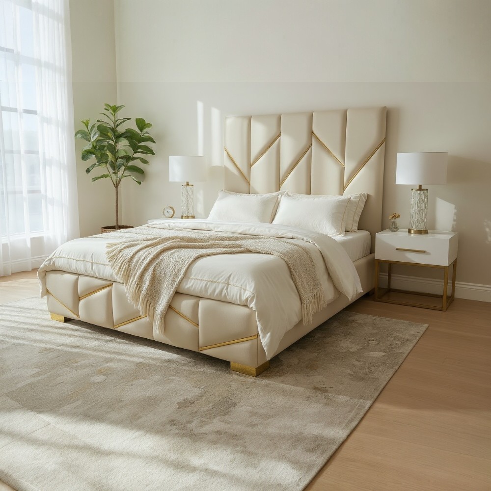 Midnight Bed Base and Headboard