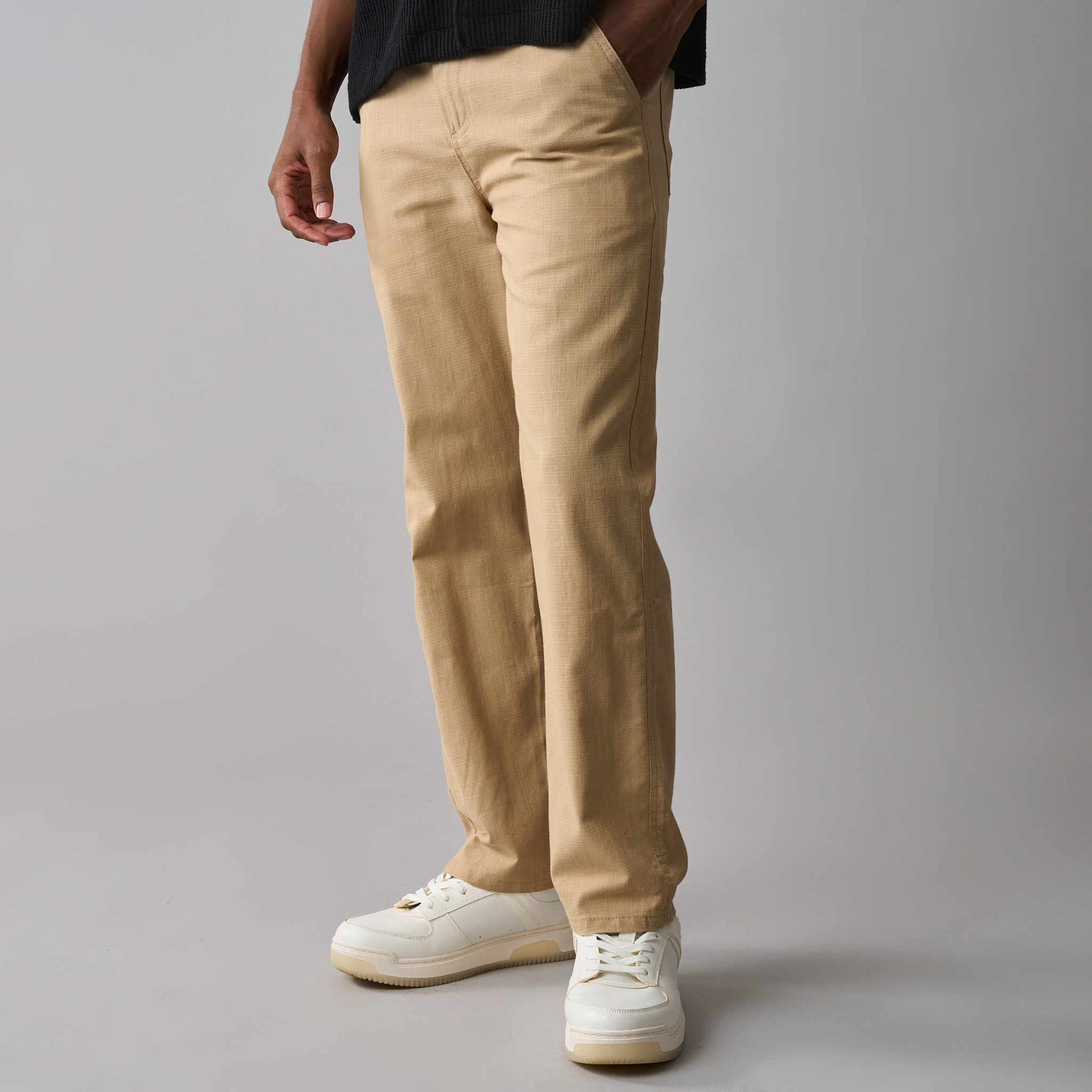 Men’s Trendy Long Linen Feel Trousers