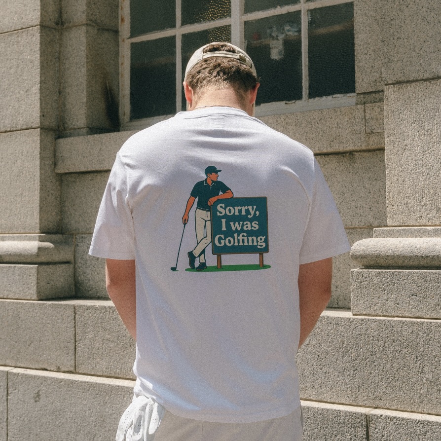 Men's 100% Heavy Weight Cotton Sorry, I was Golfing T-Shirt