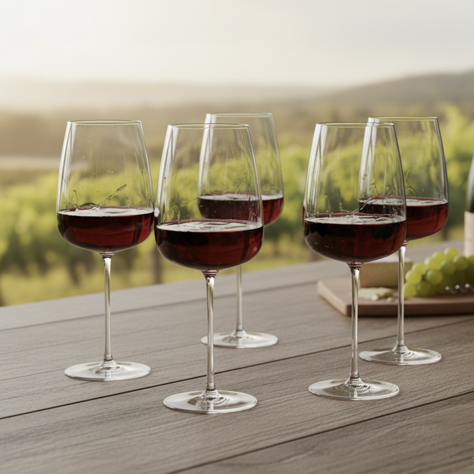 6x 670ml Lord Crystal Wine Glasses