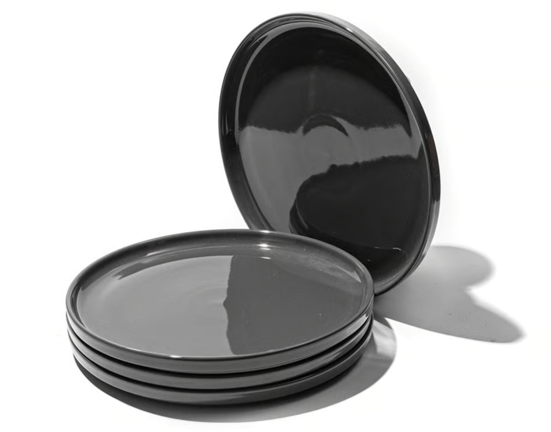 4x Flat Stackable Dinner Plates