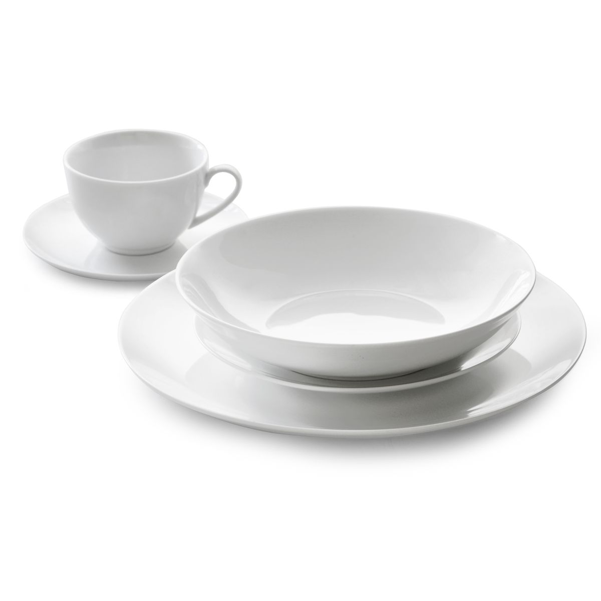 20-Piece Just White Coupe Dinner Set