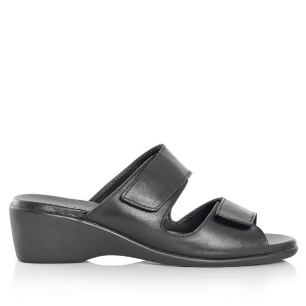 Ladies Genuine Leather Double Strap Self Fastening Sandals