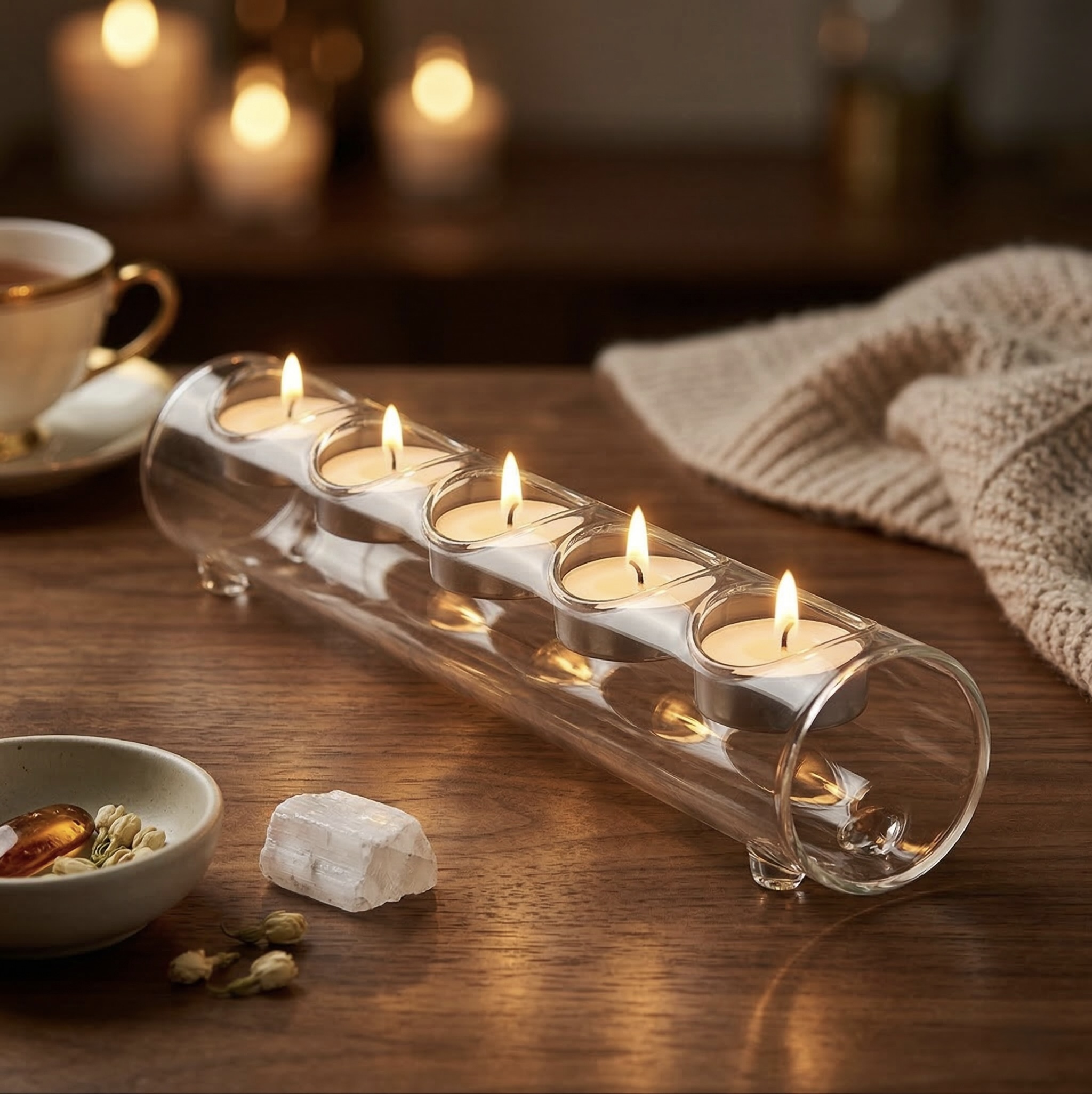 Borosilicate Glass Cylinder Candle Holder