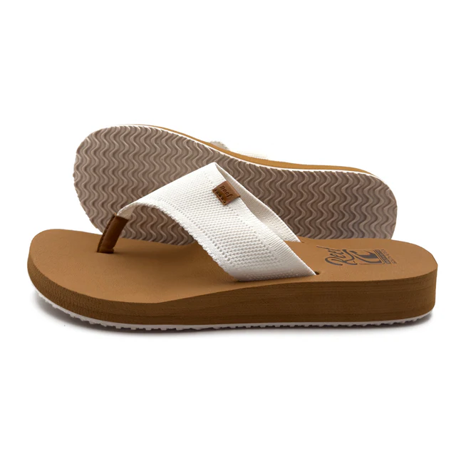 Ladies White Brown Sunset Sandals