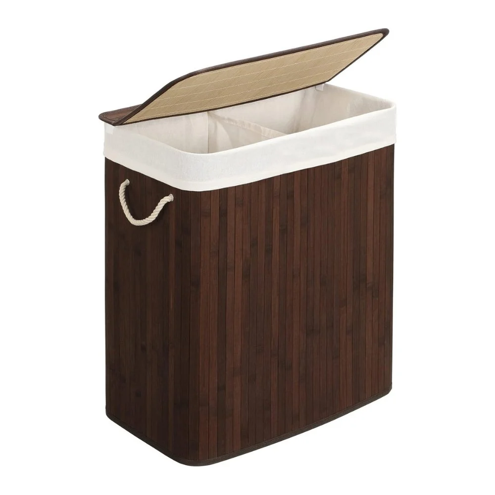 Dual Compartment Laundry Basket with Lid