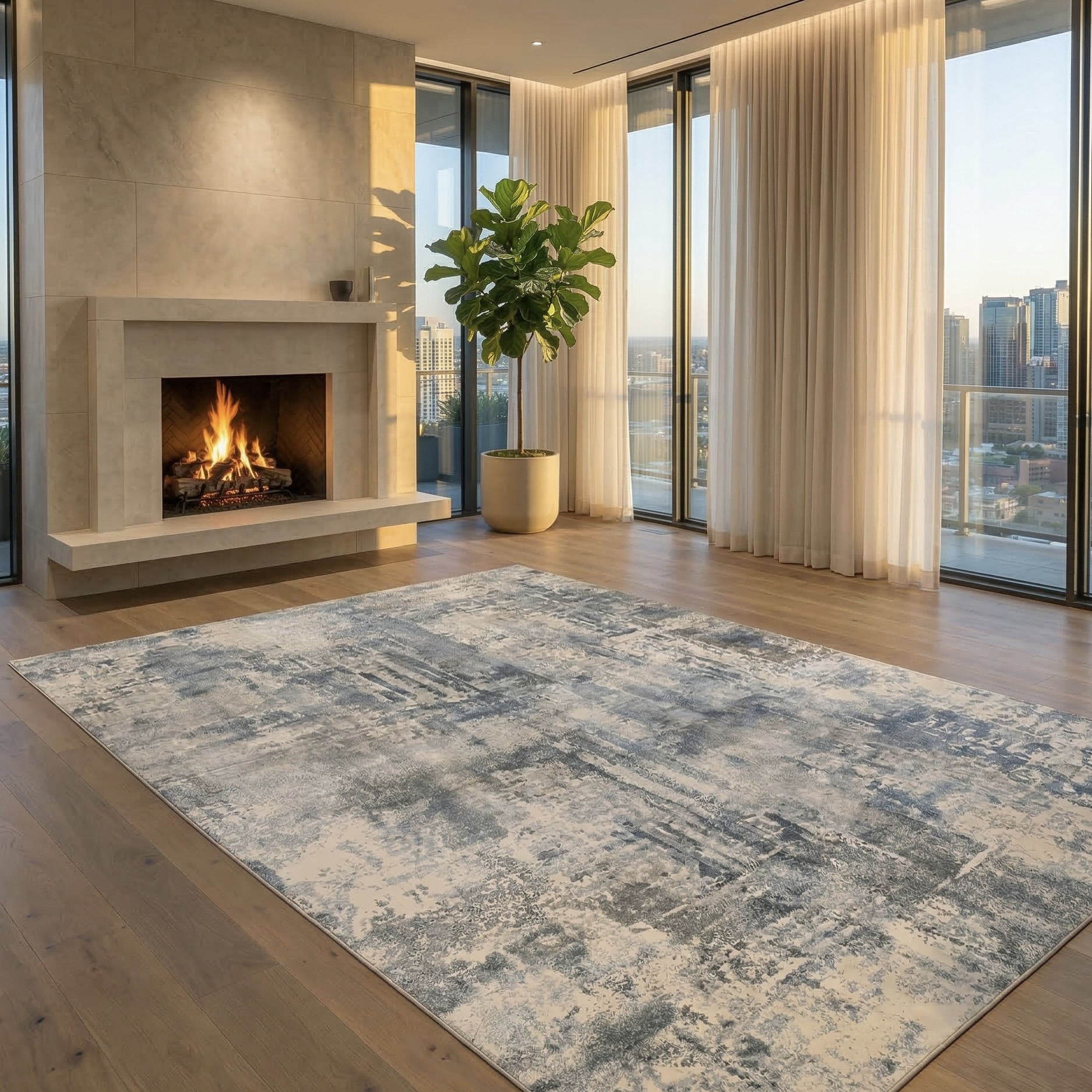 Torino Abstract Grey Rug