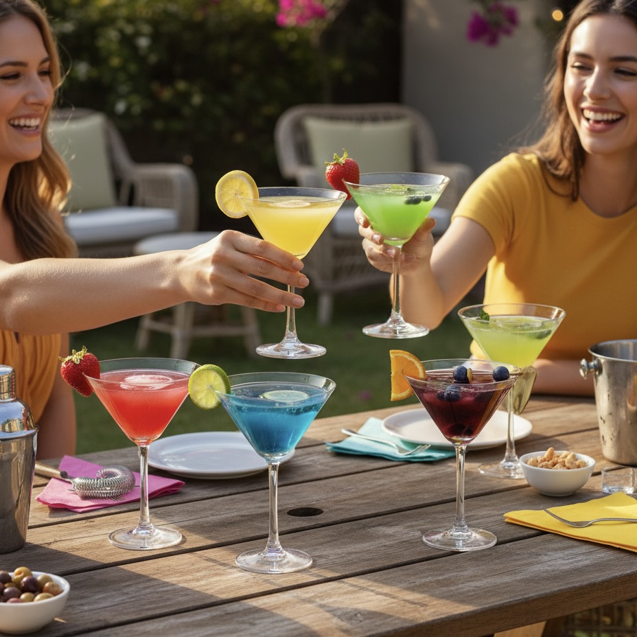 6x 280ml Crystal Martini and Cocktail Glasses