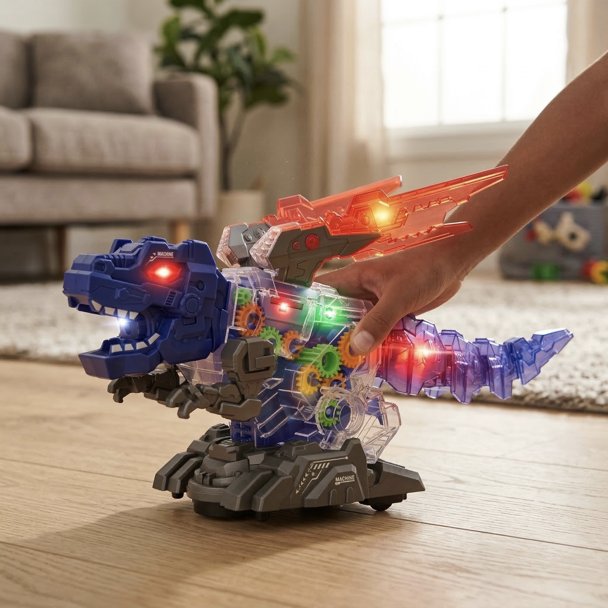 Electric Robot Dinosaur Toy with Sound and Lights
