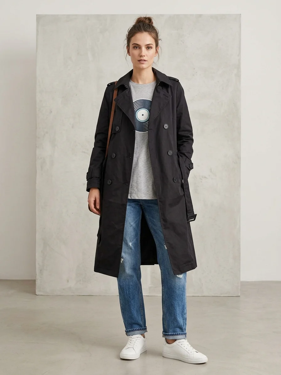 50% off on Zush Ladies Long Trench Coat | OneDayOnly