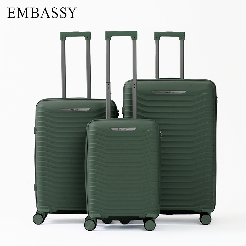 3-Piece Hardshell PP Luggage Set with TSA Locks