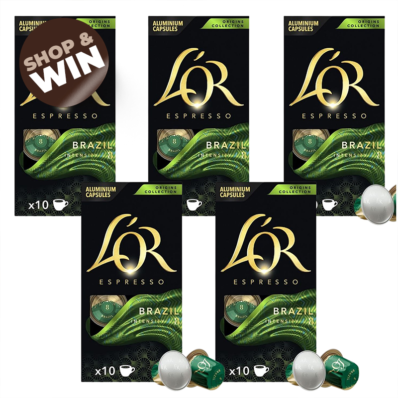 5x 10's Brazil Nespresso Compatible Aluminium Coffee Capsules