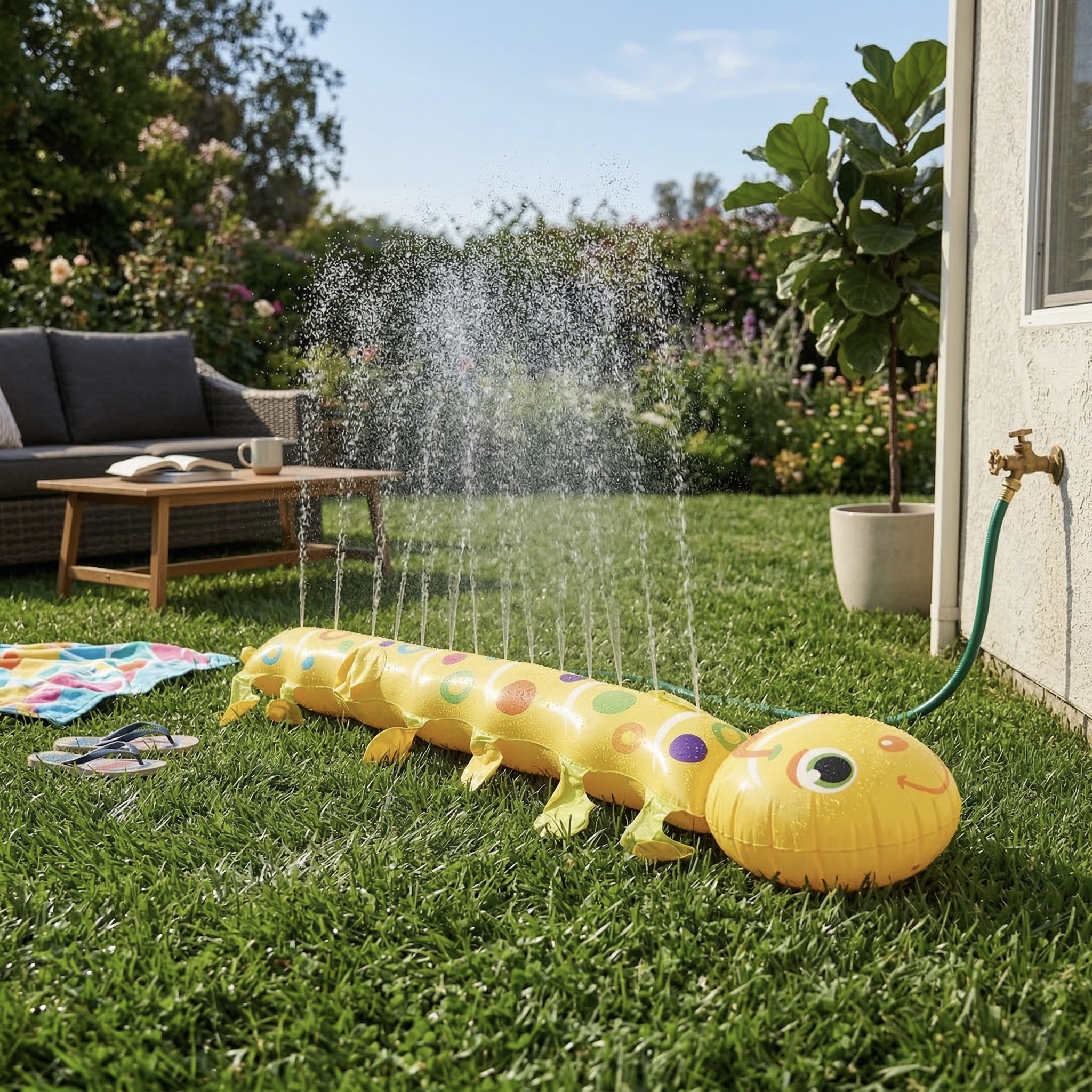Inflatable Caterpillar Sprinkler Toy
