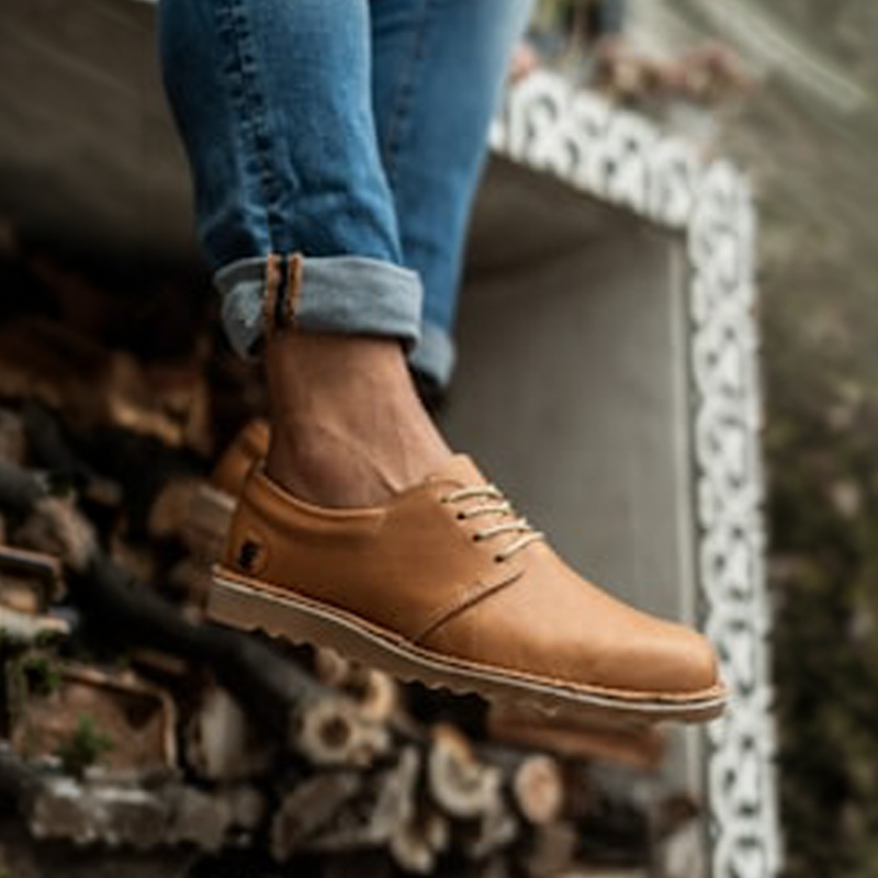 Men's Padded Toffee Genuine Leather Vellies