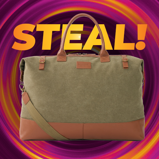 Genuine Leather and Canvas Hudson Weekender Duffel Bag