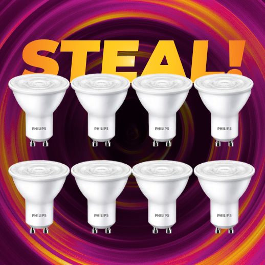8x 2700K GU10 3.2W LED Light Bulbs