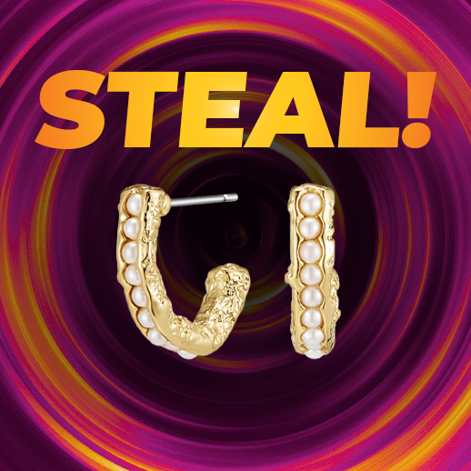 Antique Pearl Huggie Hoop Earrings