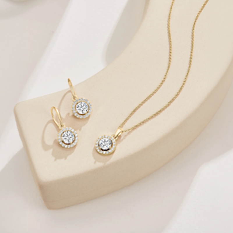 Nylah Necklace and Earring Set With Cubic Zirconia Crystals