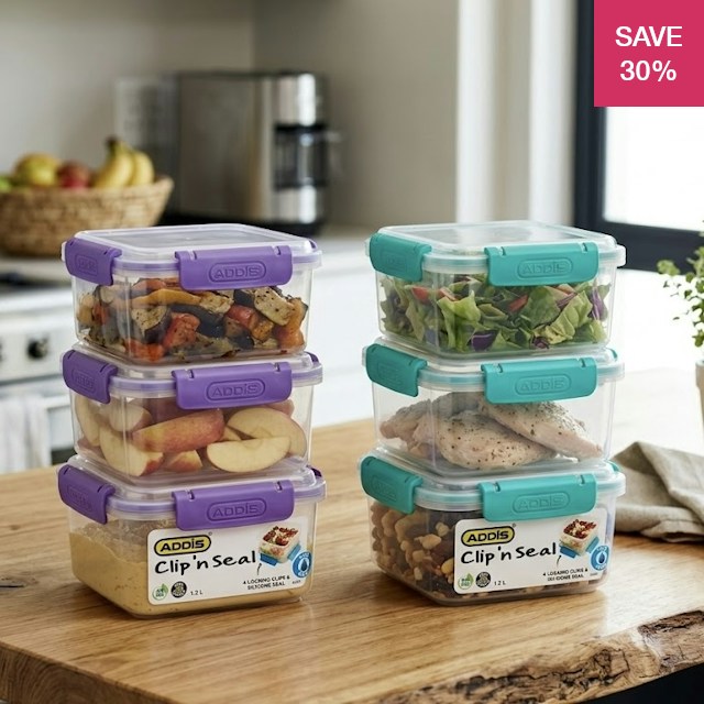 Clips For Containers 30% off on 6x 1.2L Clip 'n Seal Containers | OneDayOnly