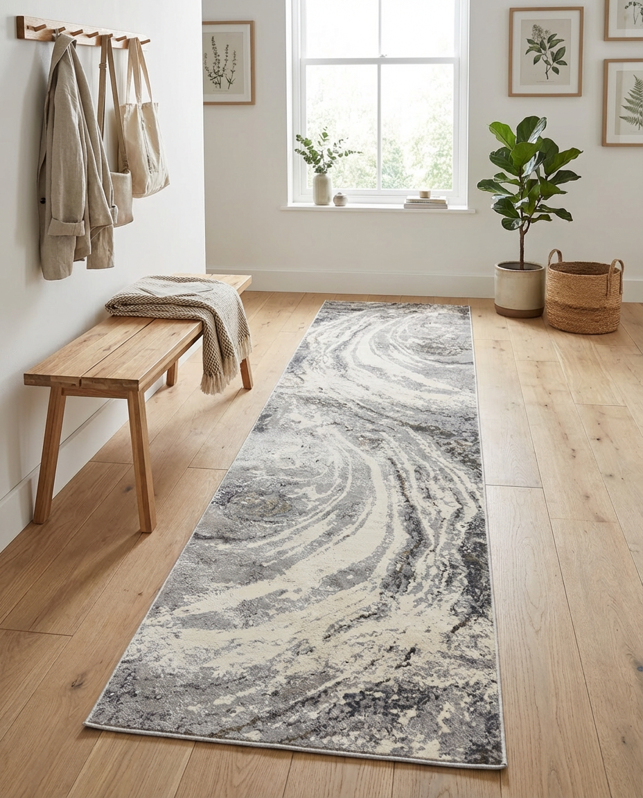 Distressed Swirl Grey Runner
