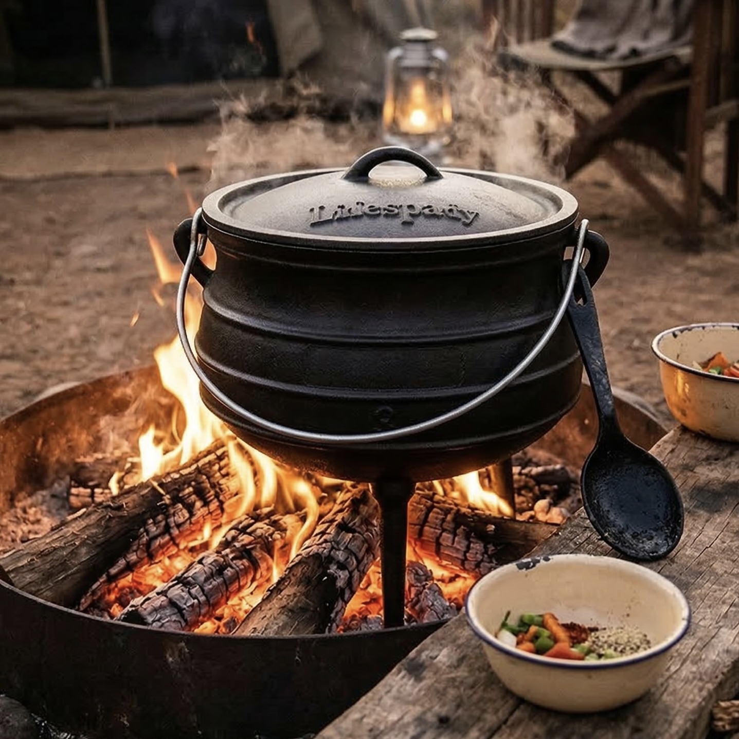 7.8L Cast Iron Potjie Pot