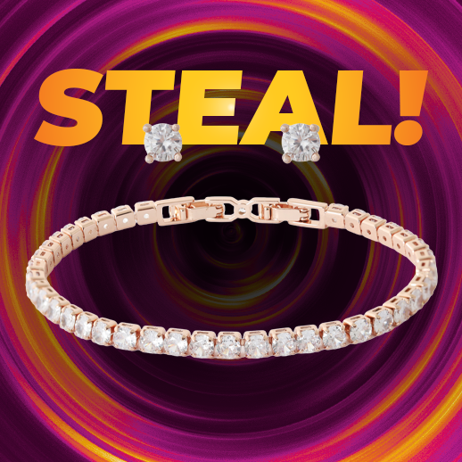 Aurora Plated Tennis Bracelet with Zirconia Studs