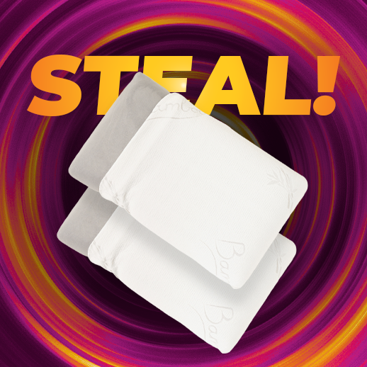 2x Charcoal Memory Foam Pillows