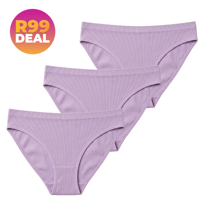 3x Ladies Seamless Brief Panty