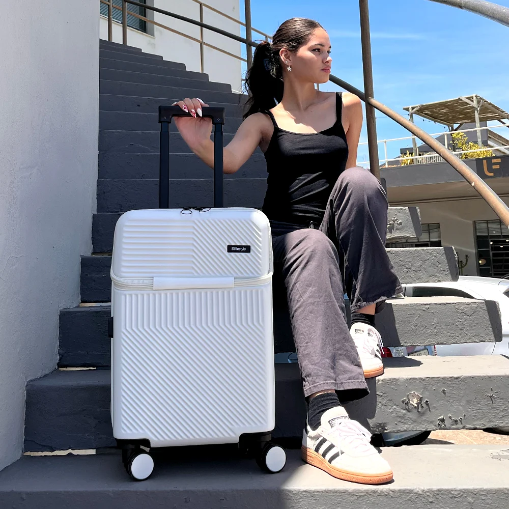 Tokyo 55cm Hardshell Carry-On Suitcase with Laptop Compartment and Cup Holder