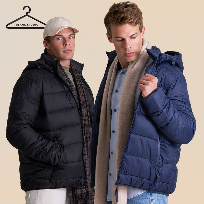 Men's Padded Puffer Jacket with Hood