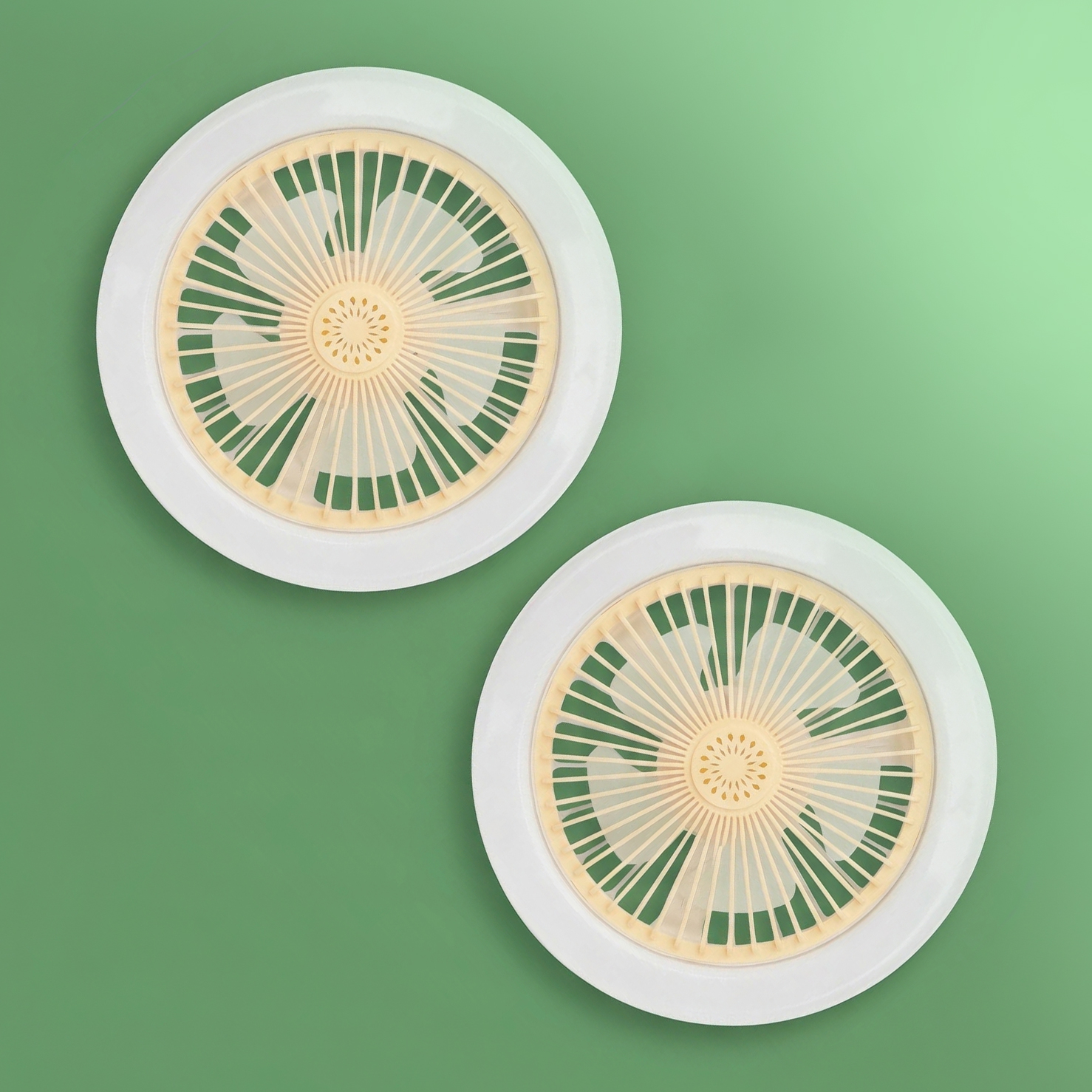2x LED Ceiling Light with Fan with Remote Control