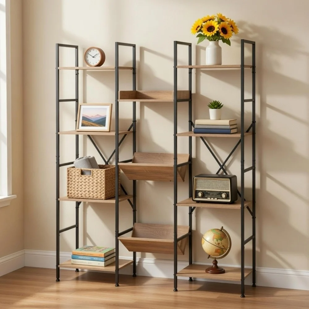 Essential Display Bookshelf with Magazine Storage