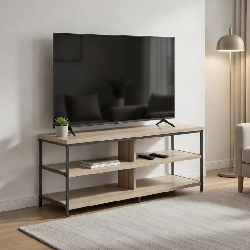 1.1m Essential TV Stand with Storage Shelves