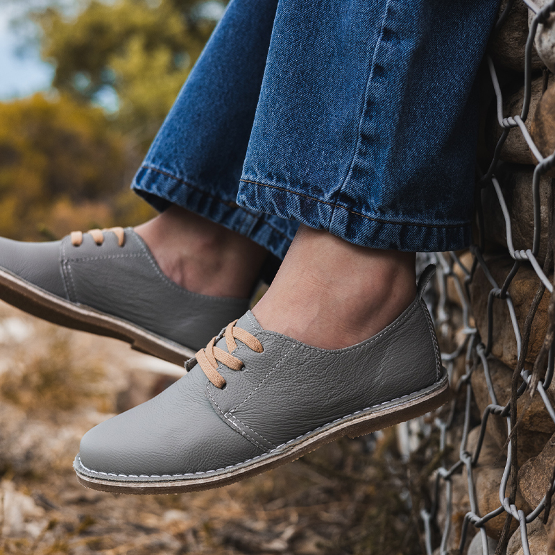 Ladies Genuine Leather Dove Grey Vellies