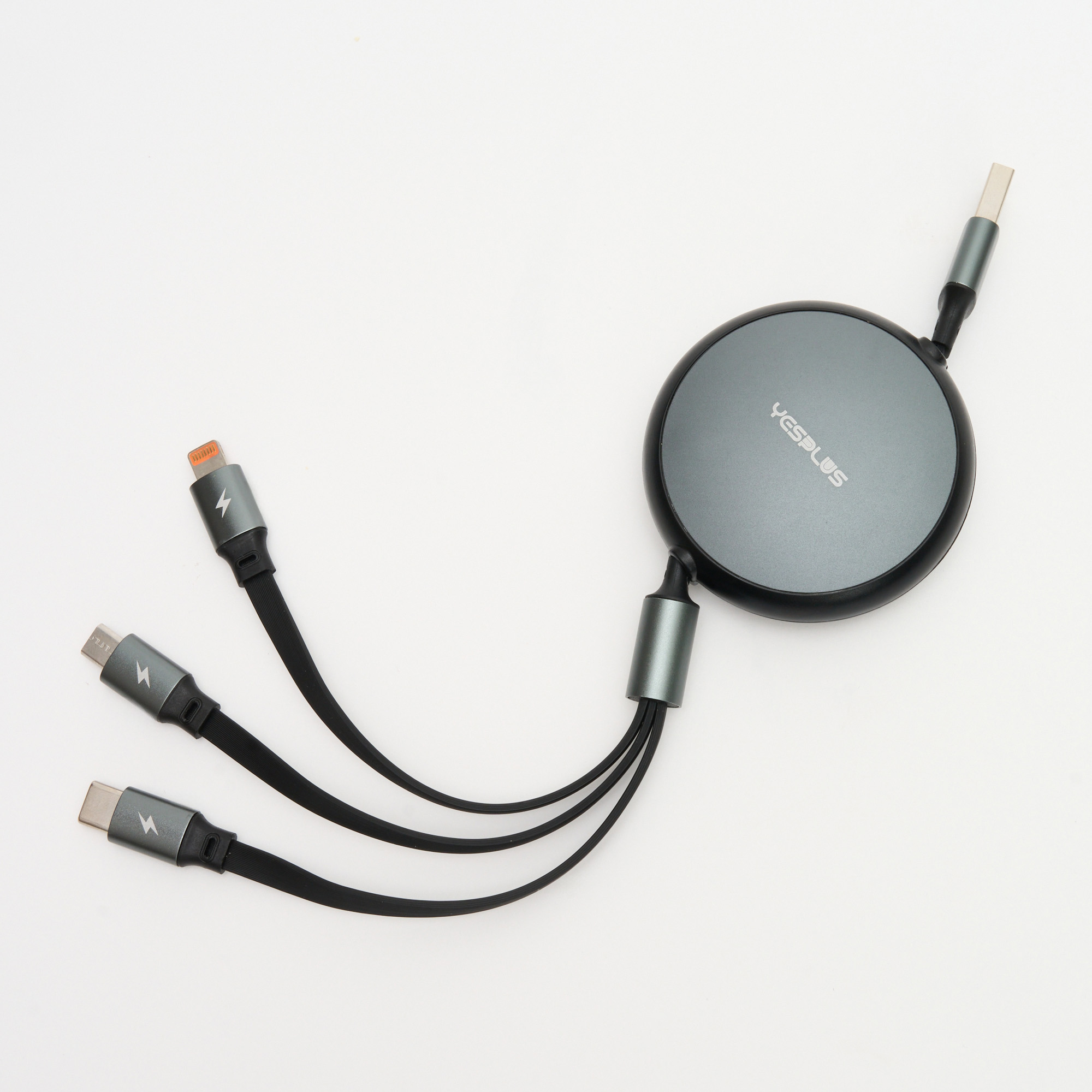 1.2 m 3-in-1 USB Retractable Data Cable