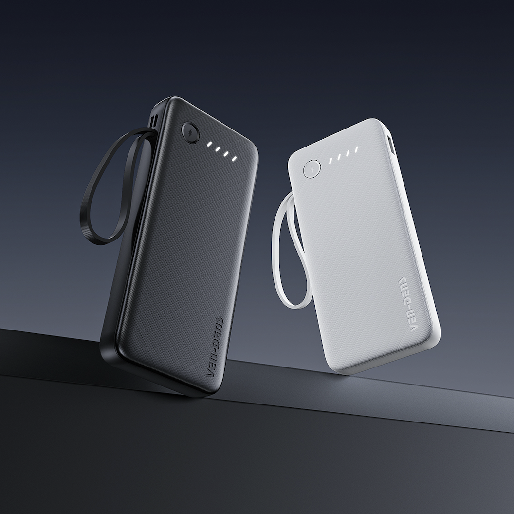 20000mAh Power Bank with Built-in Cables